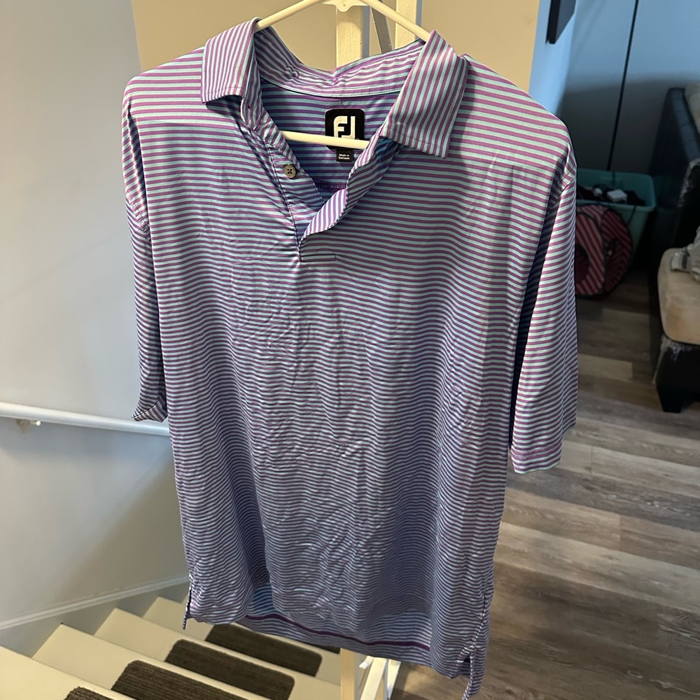 Men's FJ Purple Striped Polo